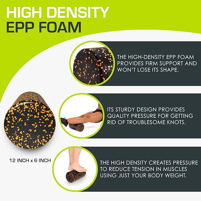 ProsourceFit High Density Foam Rollers 36 - inches Long,Firm Full Body Athletic Massage Tool for Back Stretching, Yoga, Pilates, Post Workout Muscle Recuperation