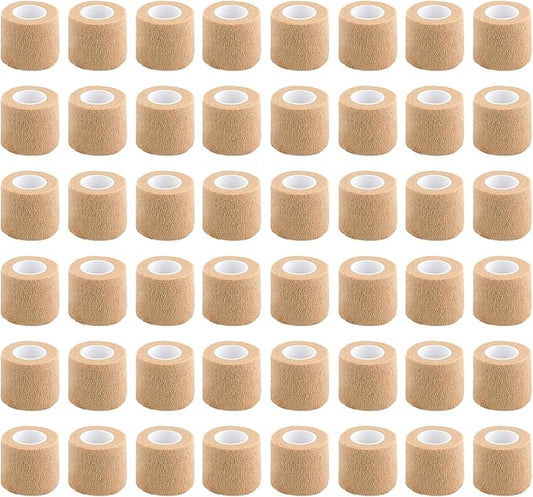 48 Pcs Self Adhesive Bandage Wrap 2"" X 5 Yards Elastic Cohesive Bandage Wrap Bandage Wrap Rolls Elastic Self-Adherent Tape for Stretch Athletic, Sports, Wrist, Ankle, Skin