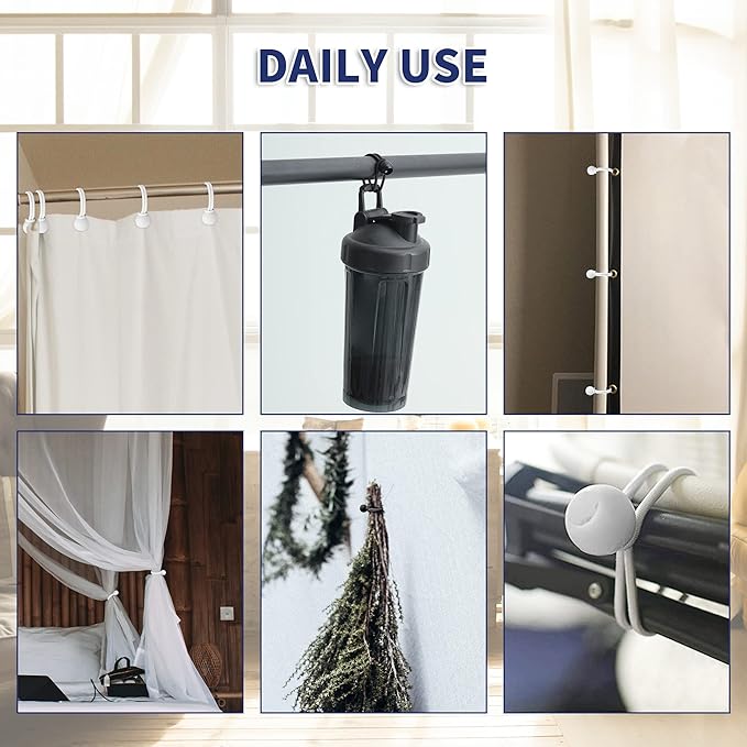 6 Inch Ball Bungee Cords, Heavy Duty UV Resistant Elastic Strap, Reusable Tie Down Cord with Balls, Indoor Outdoor Cords for Golf Net, Soccer Goals, Camping, Tent Poles, Hose (Black, 50 Pack)