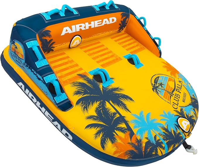 Airhead Mable Inflatable Towable Tube, 1-4 Rider Models, Dual Tow Points, Full Nylon Cover, EVA Foam Pads, Patented Speed Valve, Boat Tubes and Towables