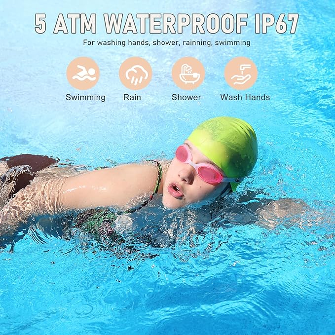 Fitness Tracker with Step Counter/Calories/Stopwatch, Activity Tracker, Health Tracker with Heart Rate Monitor, Sleep Tracker,1.47 Touch Color Screen, Pedometer Watch for Women Men