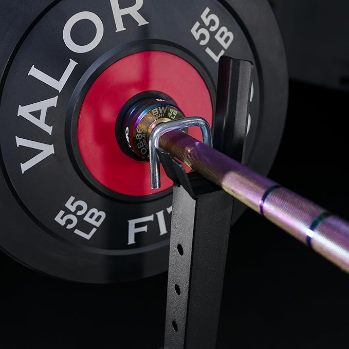 Valor Fitness Adjustable Power Squat Rack with J-Hooks, Locking Safety Catches, and Plate Storage – Home Gym Bench Press Station – Max Weight 475 lbs