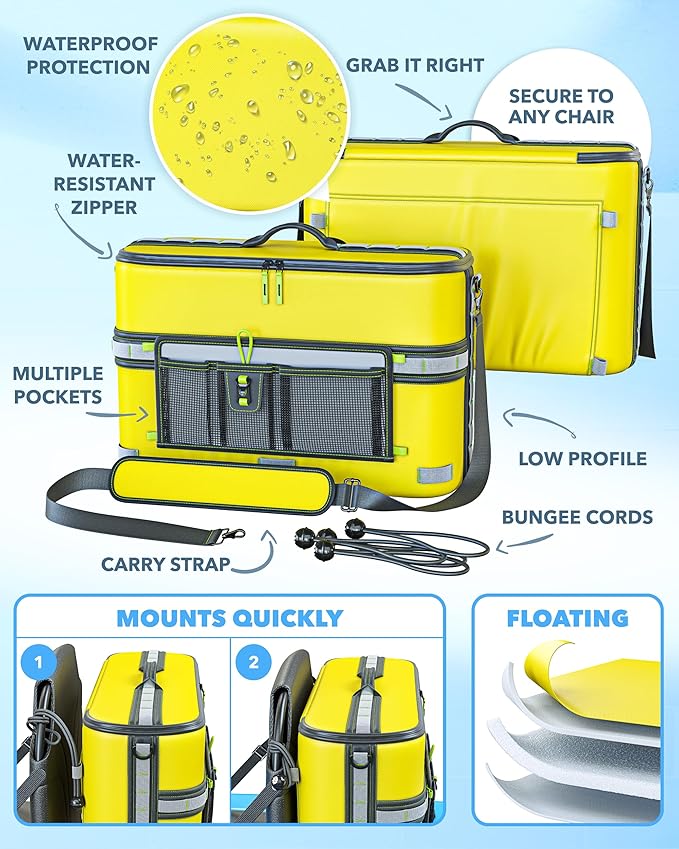 Skywin Kayak Cooler Behind Seat, Waterproof Cooler for Kayaking, Compatible with Lawn Chair Style Seats, Stores Drinks and Keeps Them Cool All Day