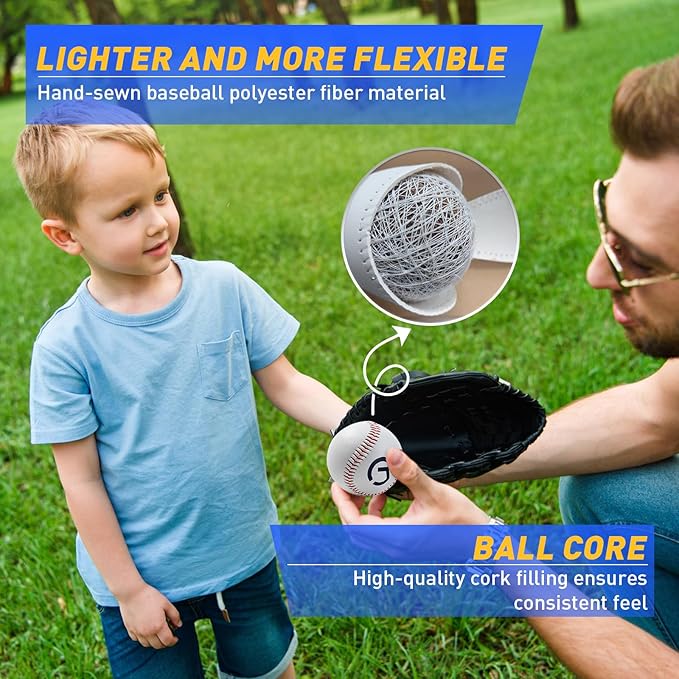 Gracfulcub Baseball Ball, Official Game Baseballs for Youth and Adult Baseball Players Training, Official Size and Weight Suitable for Batting Fielding Hitting Pitching Practice