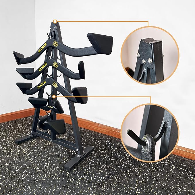 Lat Pull Down Bar Gym Accessory Rack, Lat Pulldown Attachments Cable Attachment Storage Rack for Mag Grip - Home Gym Fitness Heavy Duty A-Frame Stand