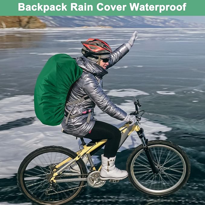 Waterproof Backpack Rain Cover Waterproof Backpack Cover, Bag Rain Cover with A Vertical Reflective Strap for Hiking/Biking/Camping/Outdoor Traveling