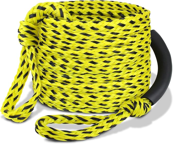 Boat Tow Rope 60ft 3-6K, Floating Ropes for Towable Tubes，Watersport Accessories