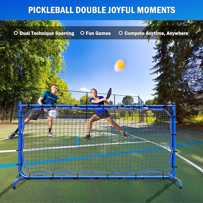 Pickleball Practice Rebounder Net for Dink Volley Solo Training Equipment, 7.9FT or 6FT 2in1 Mini Pickleball Net Portable Trainer for Outdoor Driveway Backyard Indoor Garage, Easy Setup & Storage