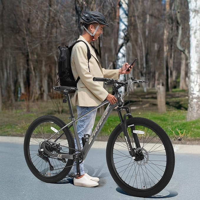 SPATIAL Mountain Bike, 24/26/27.5/29 inch Outdoor Cycling Bike,21/8 Speed Lightweight Aluminum Frame | Dual Disc Brakes,Adjustable Ergonomic Seat for Men Women Adult,MTB Bicycle