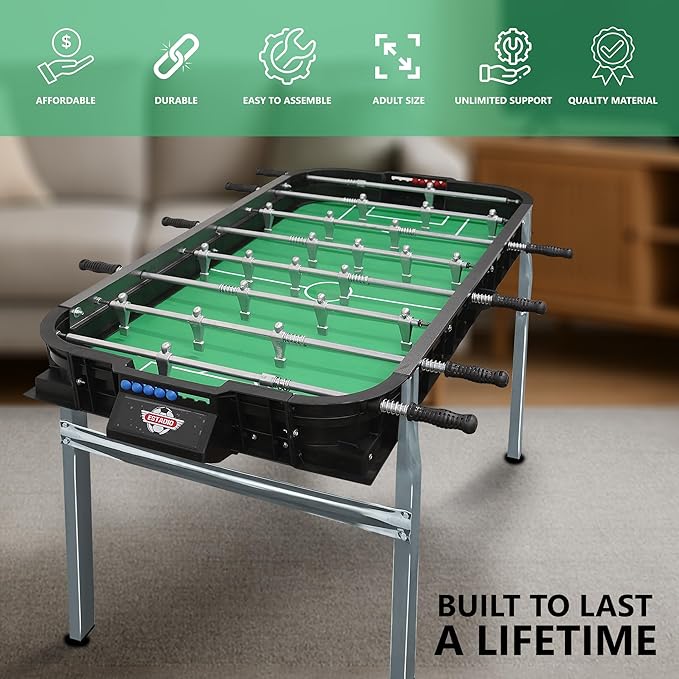 Outdoor Foosball Table Adult Size - Game Tables for Adults with Balls & Players - Soccer Table Game for Indoor Use - Weatherproof Perfect for Tournaments