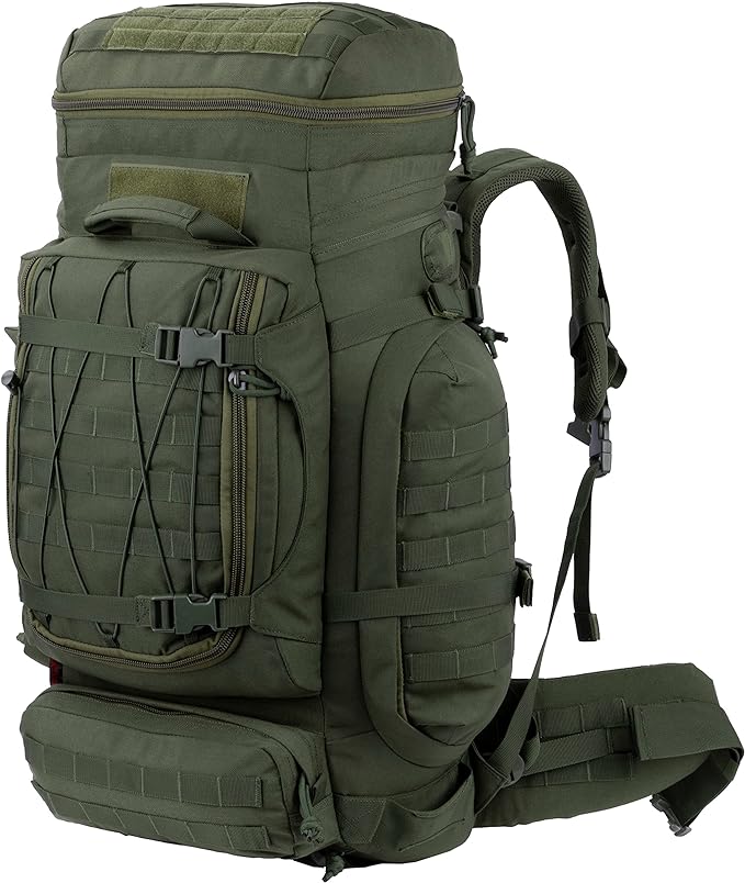 Large Internal Frame Backpack Tactical MOLLE Pack for Camping Backpacking Hunting Bushcraft Adventure 70L…