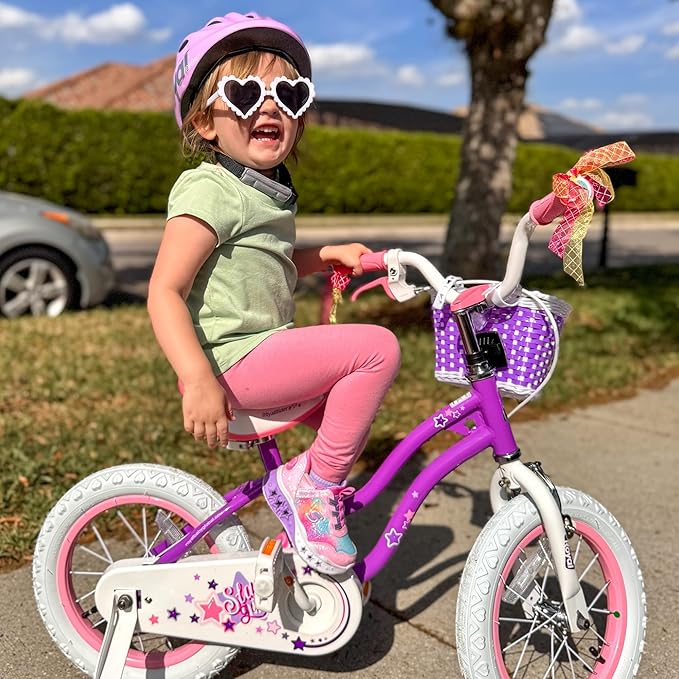 RoyalBaby Girls Bike EZ Bike Stargirl Training Free Balance to Pedal Easy Learning Bicycle, 12-20 Inch for Toddlers & Big Kids.