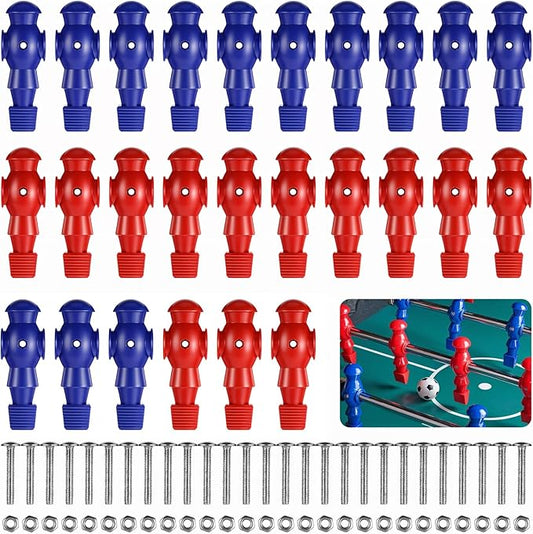 26 Pcs Foosball Men, Resin Foosball Replacement Parts, Table Soccer Player Set for Tournament Foosball, 13 Red and 13 Blue