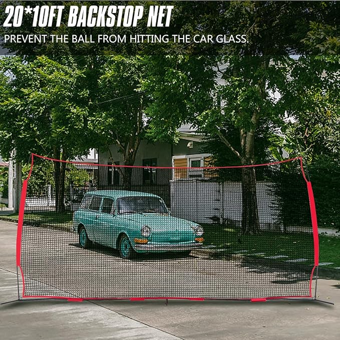 portable Portable Backstop Barrier Netting - multi-Sport lacrosse soccer basketball tennis protective screen with Carry Bag