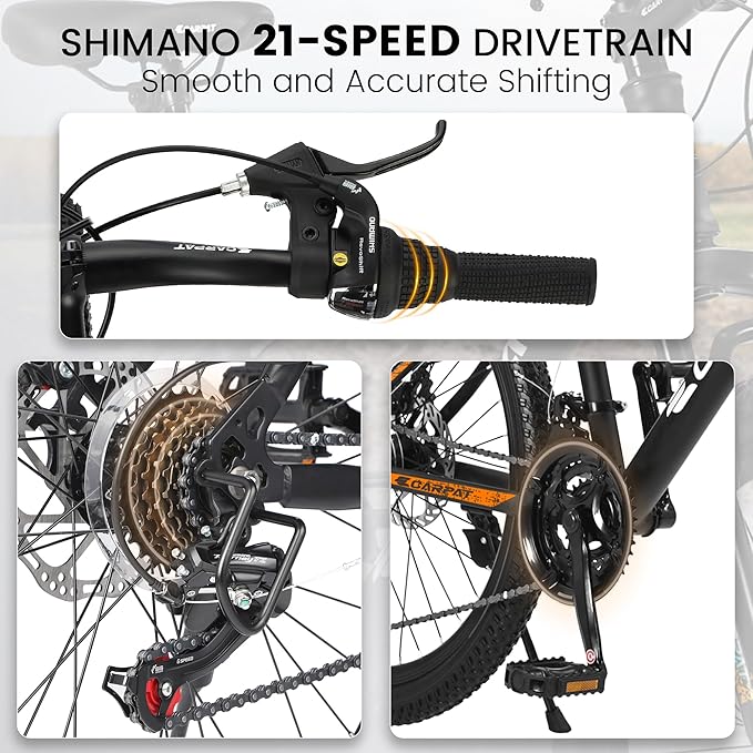 24/26/27.5 Inch Wheels Mountain Bike Shimano 21 Speeds with Mechanical Disc Brakes Aluminum/High-Carbon Steel Frame Suspension MTB Bikes Mountain Bicycle for Adult & Teenagers