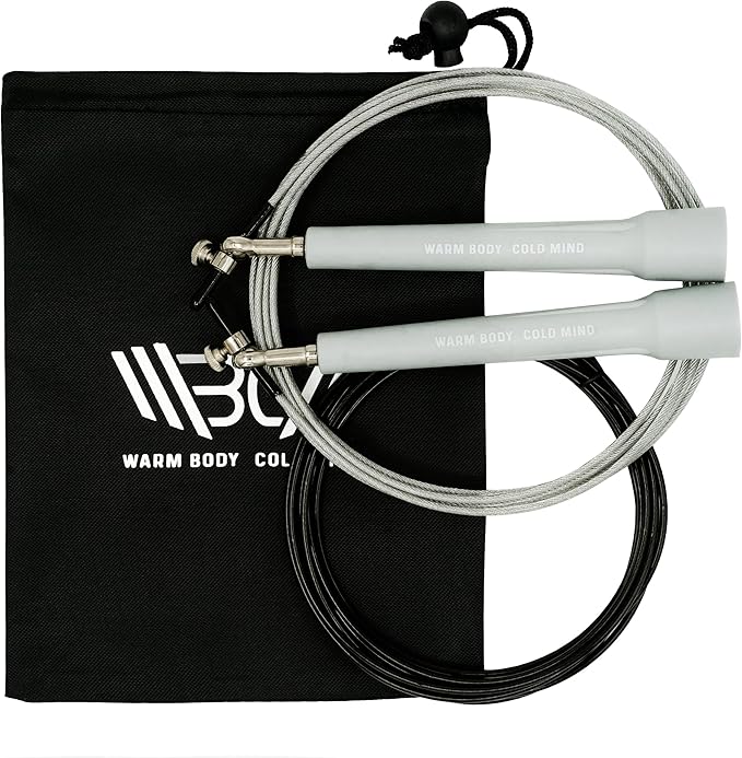 WARM BODY COLD MIND Adjustable Jump Rope For Men and Women, Speed Jump Rope, Skipping Rope for Weightlifting, Boxing, Gym, Outdoor or Indoor Sport, Fitness