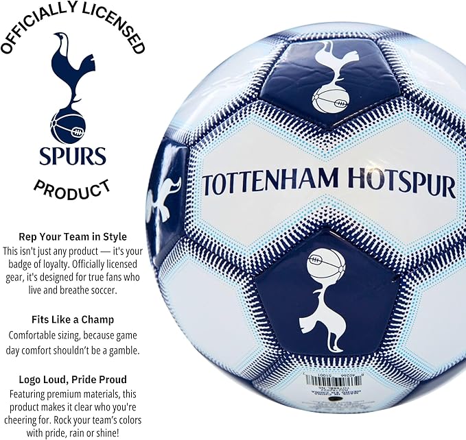 Icon Sports Officially Licensed Tottenham Hotspur Regulation Size 5 Soccer Ball