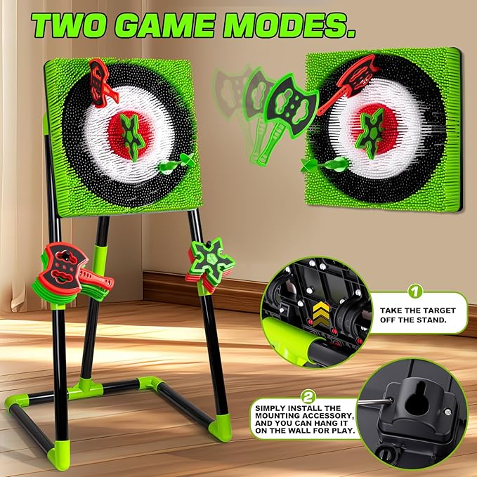Axe Throwing Target Game for Backyard with 8 Throwing Axes Set,Indoor &Outdoor Activities for Kids,Hunting Games for Family, Birthday Gift for Boys Girl, Carnival Games