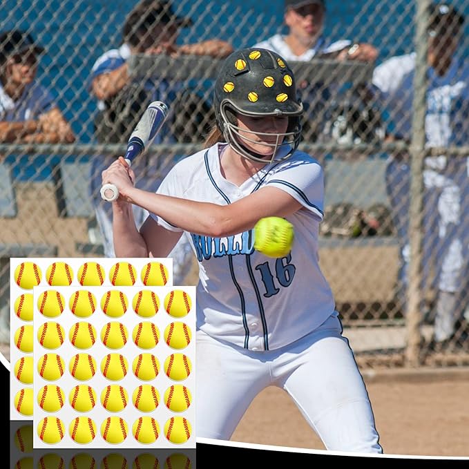 Jecery 200 Pcs Baseball Softball Helmet Decals Vinyl Sports Softball Stickers Self Adhesive Helmet Stickers Decals Baseball Accessories for Batting(Simple Style)