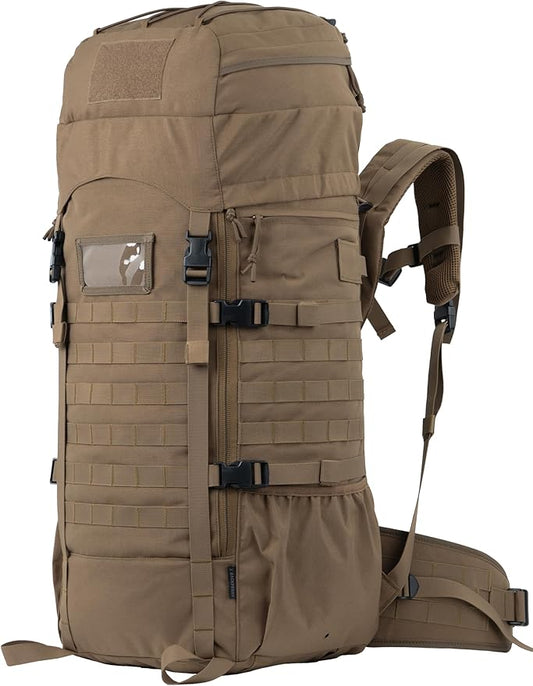 75L Tactical Backpack with Internal Frame, MOLLE, and Hydration System