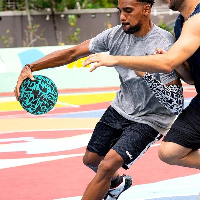 AND1 Fantom Graffiti Rubber Basketball - Streetball for Indoor and Outdoor Use, Deep Channel Construction and Durability