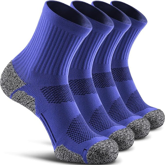 CWVLC Cushioned Compression Sport Quarter Socks for Men Women Youth