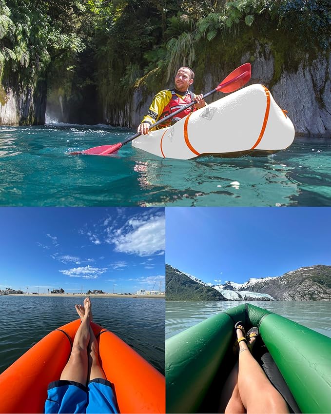 Lightweight Packraft TPU - Inflatable Kayak for Adults & Kids, Durable, Compact, Rapid Inflate, for Flat Water Rafting, Bicycle Drifting, Litewater Dinghy