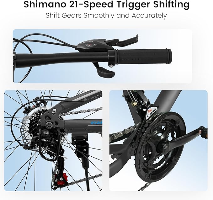 Mountain Bike 24 26 27.5 Inch, Dual Full Suspension Mens Womens Bike, 21 Speeds Dual Disc Brake Carbon Steel Bike, Boys Mens Mountain Bike for School Work Summer Camping, Birthday Gift Choice