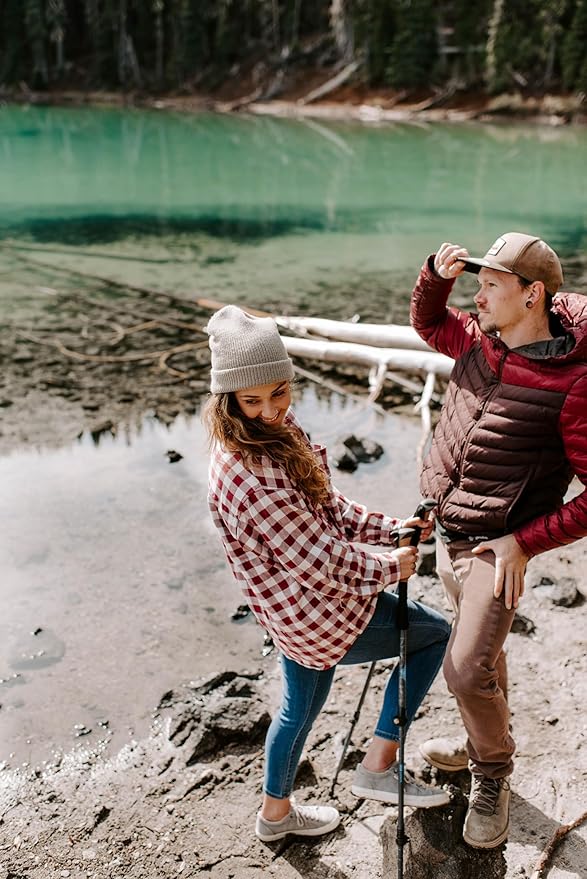 Cascade Mountain Tech Trekking Poles - Carbon Fiber Walking or Hiking Sticks with Quick Adjustable Locks