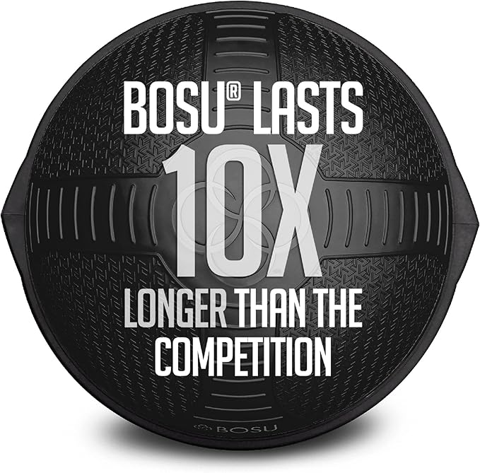 Bosu Half Ball Home Balance Exercise Trainer for Strength and Flexibility Workouts with Built to Last Burst Resistant Material and Hand Pump