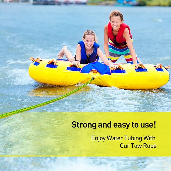 Botepon Tow Rope for Tubing, Tow Rope for Towable Tubes for Boating, Tow Rope for Pulling Tube with Pontoon Boat Jet Ski, 60ft