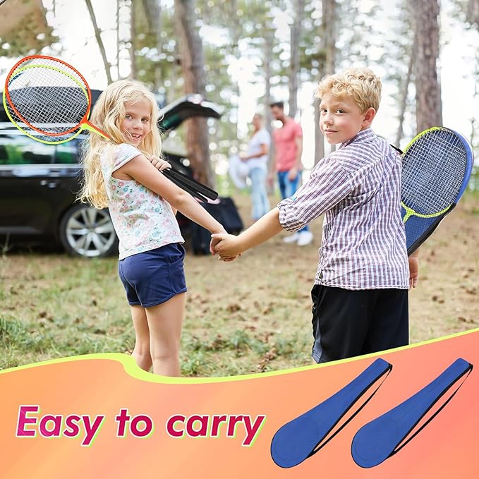 20 Pcs Badminton Rackets Set with 24 Shuttlecocks and 6 Carrying Bags, Sturdy Lightweight Badminton Rackets Racquet for Adults Beginners Indoor Outdoor Backyards