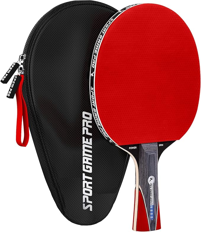 Ping Pong Paddle with Killer Spin + Case for Free - Professional Table Tennis Racket for Beginner and Advanced Players - Improve Your Ping Pong Skills with JT Ping Pong Paddle Set