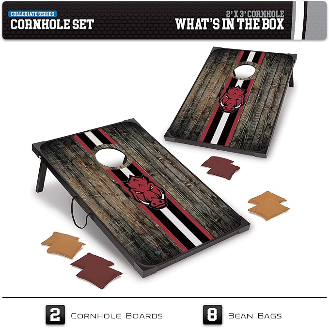 Wild Sports NCAA 2' x 3' MDF Deluxe Cornhole Set - with Corners and Aprons