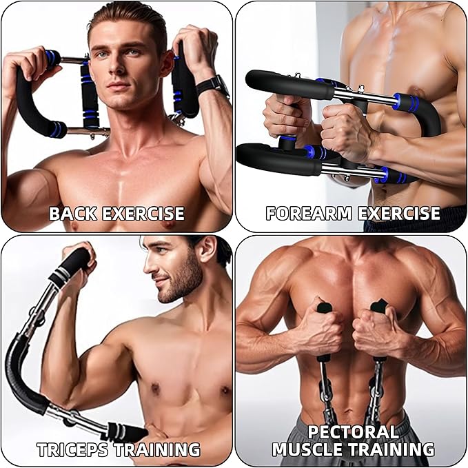 Twister Arm Trainer, 40-100lb Adjustable Chest & Arm Workout Tool, Compact Twister Arm Strengthener, Chest Trainer Equipment for Men, Shoulder Muscle Training Fitness Equipment(Blue)