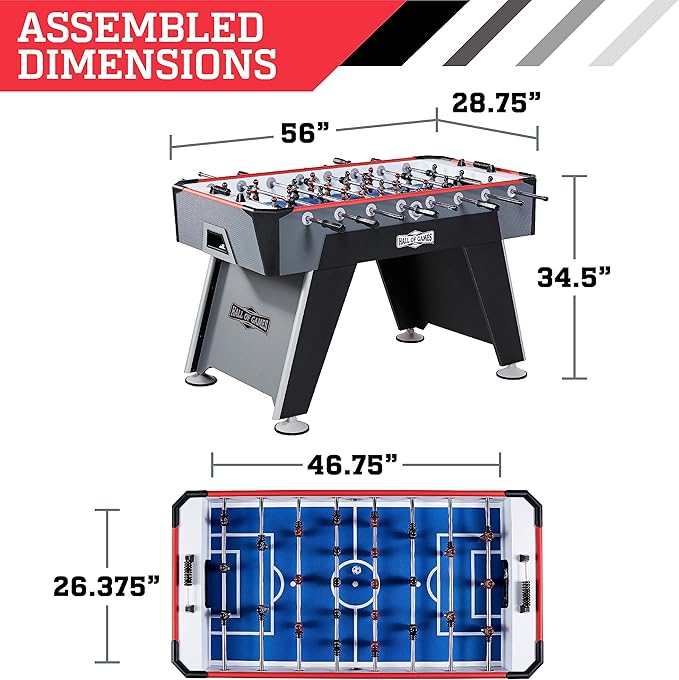 Hall of Games Foosball Tables Multiple Styles, Soccer with Durable & Stylish Designs with Tabletop Sports Soccer Balls, Perfect for Family Game Rooms
