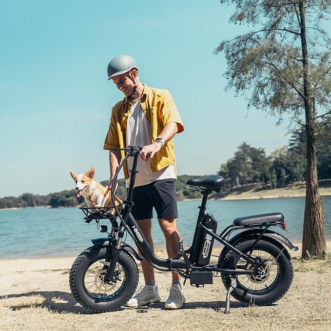 Folding Electric Bike for Adults - 750W Motor Ebikes, Adjustable Seat Electric Bike, 3 Riding Modes, Dual Suspension E-Bike for Commuting & Leisure Rides