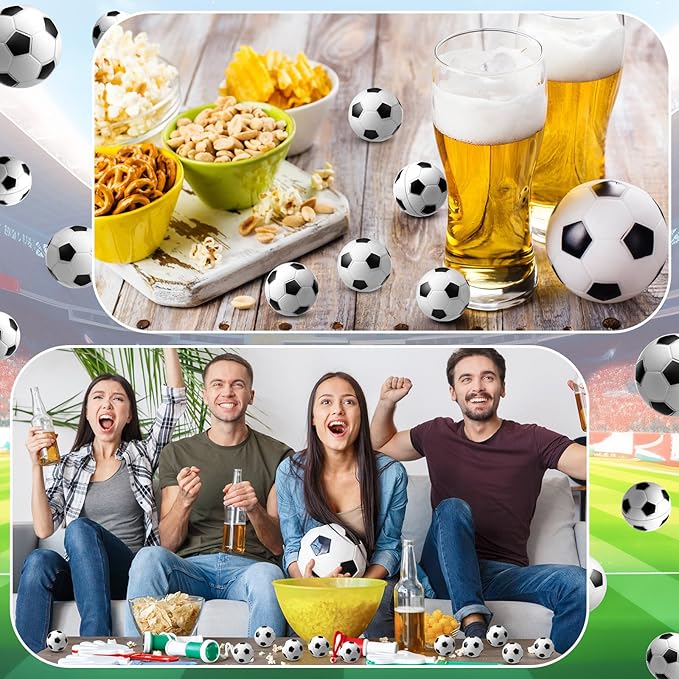 Blulu 48 Pcs Mini Soccer Stress Balls Bulk 1. 6 Inch Small Foam Balls for Kids Stress Relief Relaxation Soccer Party Favors Sport Team Gifts Party Bags Fillers Decoration School Carnival Reward