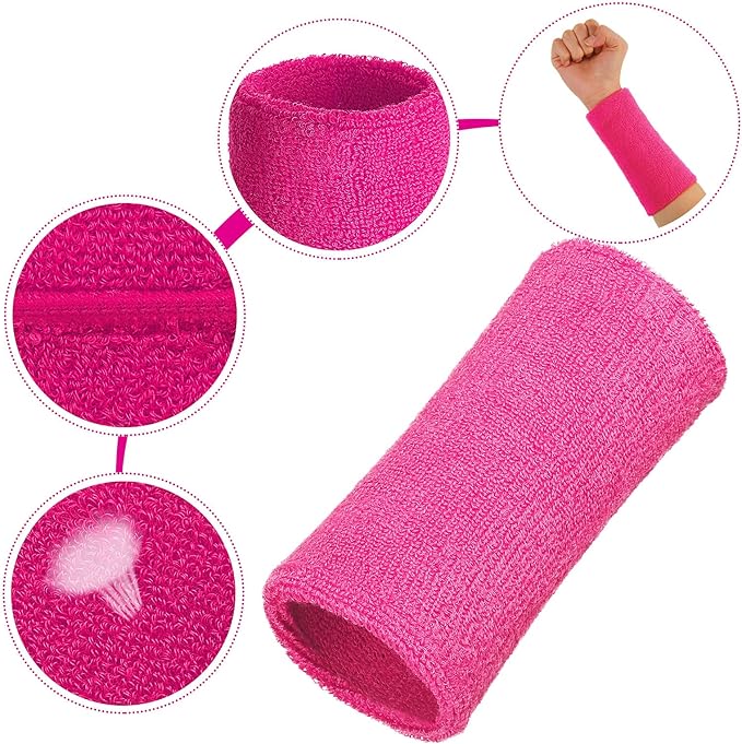 WILLBOND 6 Inch Wrist Sweat Bands for Men Women Tennis Elastic Athletic Long Sweatband Wrist Absorbent for Basketball Tennis Running Outdoor Activity