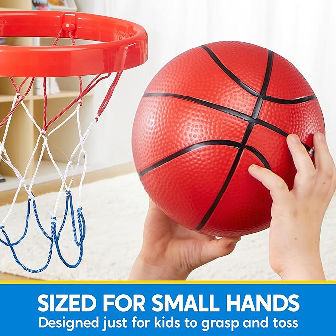 SYNCFUN 5" Mini Basketball Set, 6 PCS Small Ball with Pump for Mini Basketball Hoop, Rubber Toy Ball for Pool, Indoor and Outdoor Games, Sports Toys for Toddlers and Teenagers