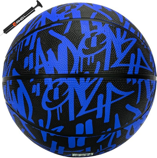 AND1 Fantom Graffiti Rubber Basketball - Streetball for Indoor and Outdoor Use, Deep Channel Construction and Durability
