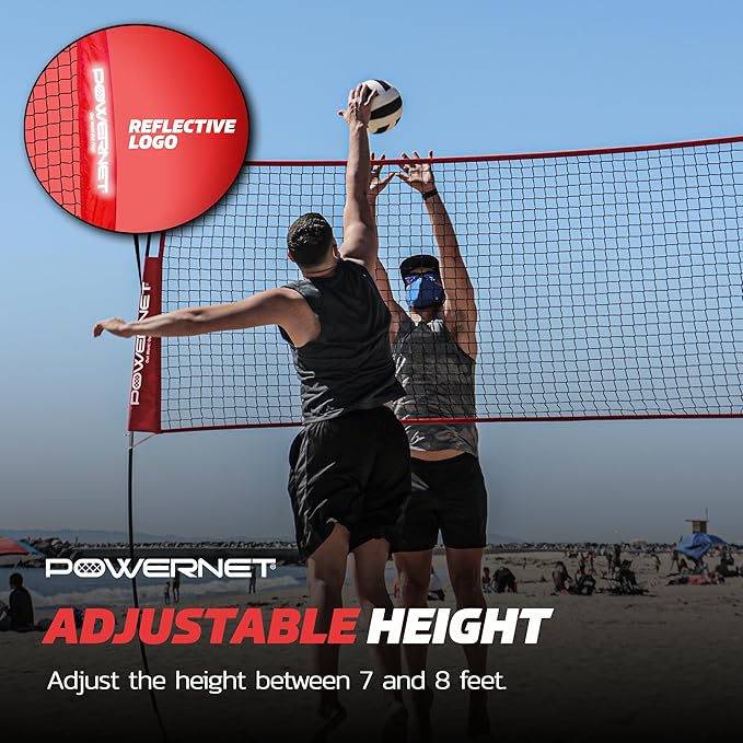 PowerNet Four Square Volleyball Net, Fun New Game, Play at The Park or Beach, 2 Versions