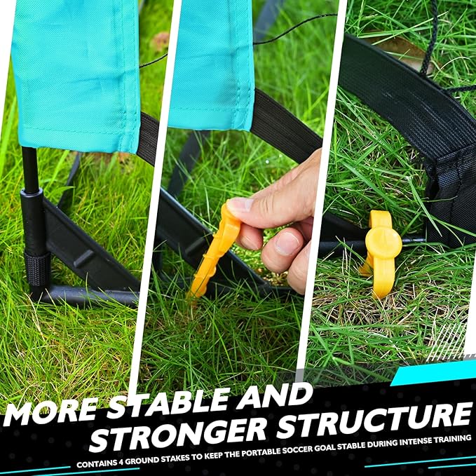 5×3 6x4 9x5 FT Portable Kids Soccer Goal for Backyard, Foldable Soccer Practice Net with Carrying Bag for Toddler Youth Adult Pop Up Soccer Training Equipment Indoor and Outdoor Sports Game