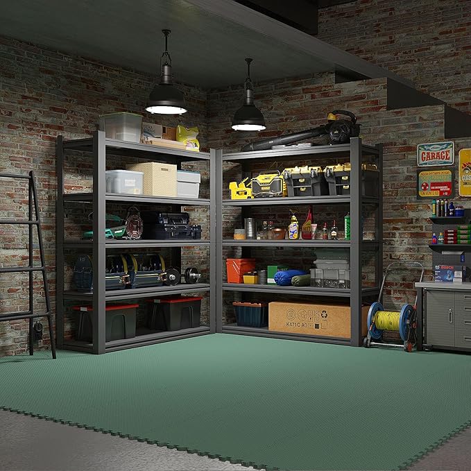 Home Gym Mat, Puzzle Exercise Mat, EVA Interlocking Foam Floor Tiles for Home Workout Equipment and Kids' Play Areas - Blue, 24 in x 24 in x ½ in - (Green, 24 Pack(96 SQ FT))