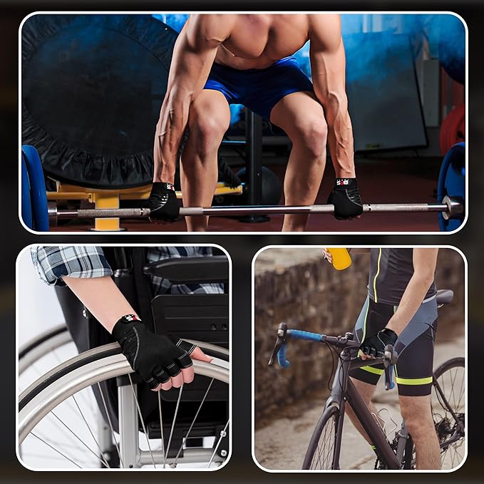 Gym Gloves for Weight Lifting,Workout Gloves with Full Palm Protection–Breathable Fitness Glove for Men & Women,Powerlifting,Pull Ups,Cycling,Gym Training