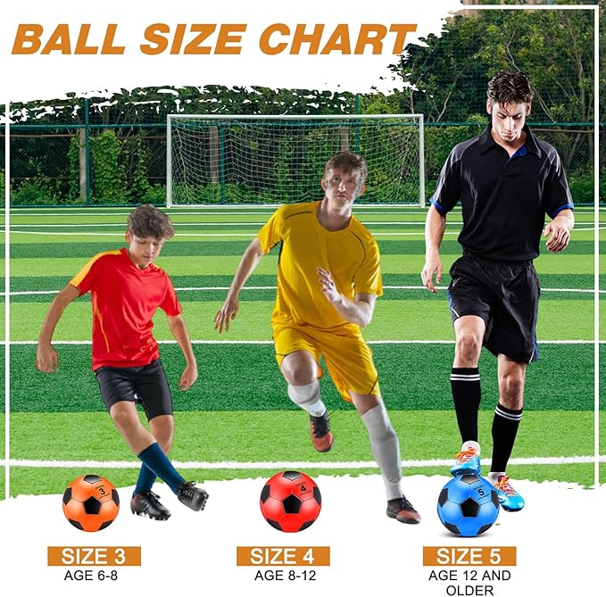 6 Pcs Operation Christmas Soccer Ball Bulk with Pump Needles, Official Deflated Soccer Ball Gift for Youth Adult Game Training Practice Christian Charity Donation Supplies