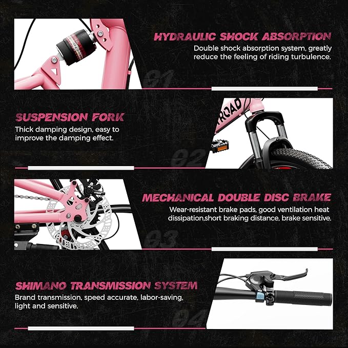 Outroad Folding Mountain Bike Foldable/Unfoldable Bike 26 Inch for Adult, 21-Speed Dual Suspension High-Carbon Steel MTB Foldable Bicycle, Dual Disc Brake Folding Bikes for Women and Men