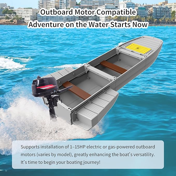 Fishing Boat, Folding Pontoon Boat, Fits in Car Trunk – Portable Modular Kayak, Seats 2-6, Motor-Ready, Sturdier Than Inflatable Boats – Ideal for Lure Fishing, Paddling Trip, Hunting, Rescue