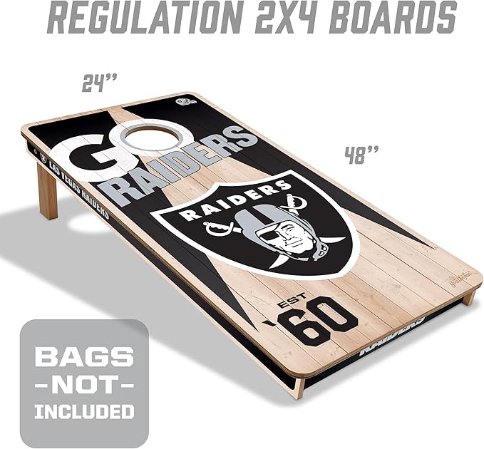 YouTheFan NFL 2’ x 4’ Professional Wood Cornhole Game