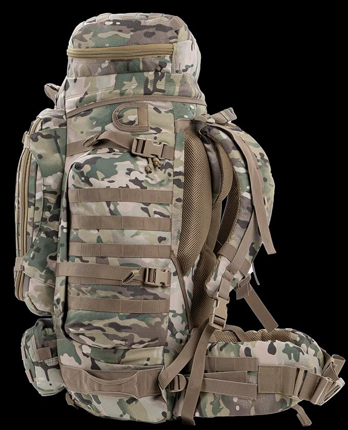 Large Military Backpack Army Rucksack Tactical MOLLE Pack for Camping Backpacking Hunting Bushcraft Adventure 70L…